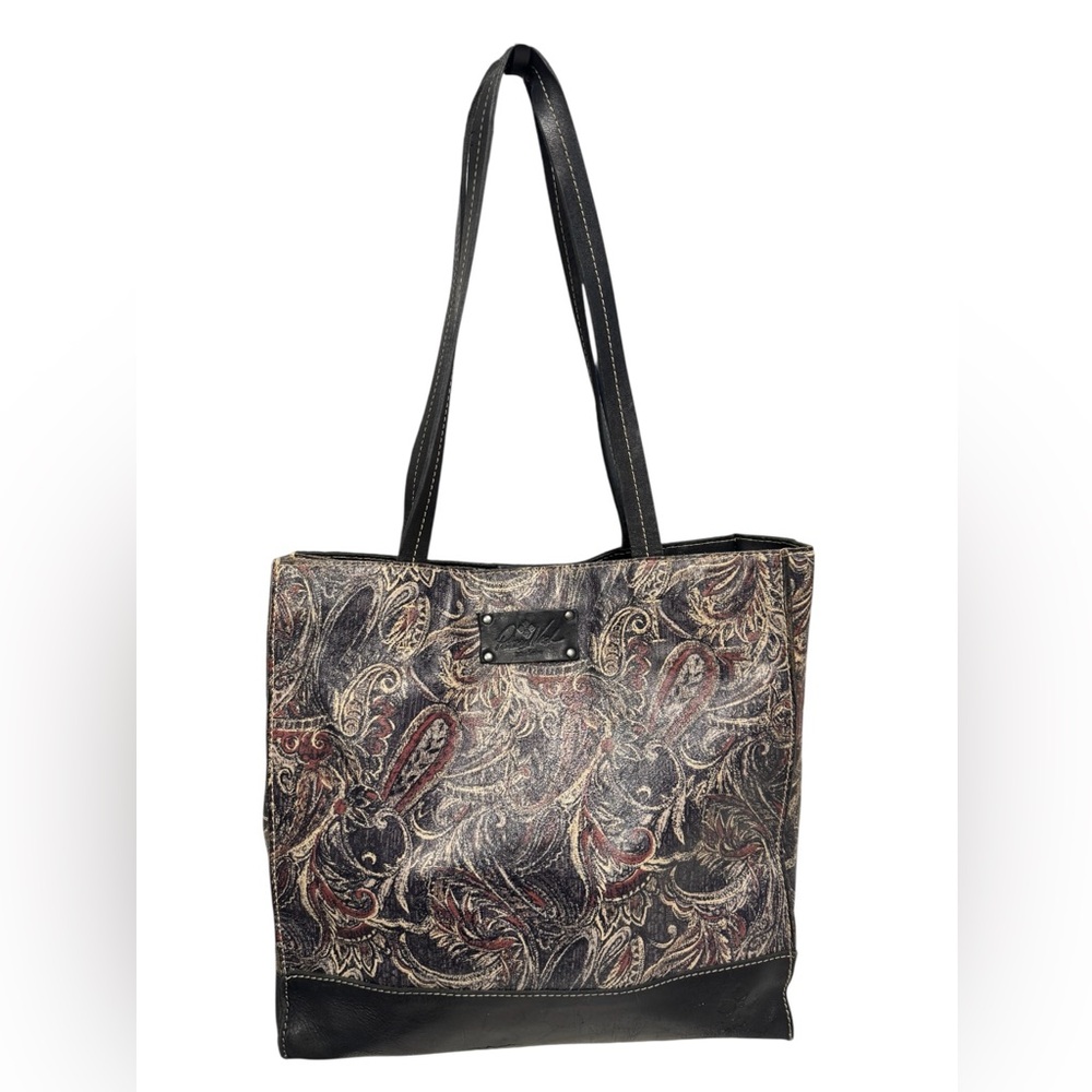 Patricia Nash Black and Brown Paisley Tote Bag/Purse